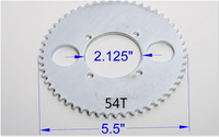 Sprocket Chain Drive 54T T8F 8mm w Axle Axel Shaft Hub Free Wheel 13/16" Adapter