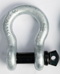 2x 7/8" Bow Shackle D-Ring Zinc Plated w Black 1" Clevis Screw Pin 14000 lbs New