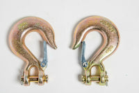 (4) 3/8" G70 Clevis Slip Hooks w Latch Safety Hoist end of Chain Tow lift rig