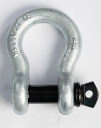 2x 7/8" Bow Shackle D-Ring Zinc Plated w Black 1" Clevis Screw Pin 14000 lbs New