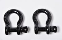 2Pack 5/8" Black Bow Shackle D-Ring w 3/4" Clevis Screw Pin WLL 7000lbs 3.25 TON