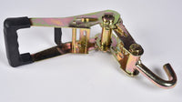 2x Ratchet Rubber Snap Handle 2" Tie Down w J Hook f Race Hauler Tow Truck Strap