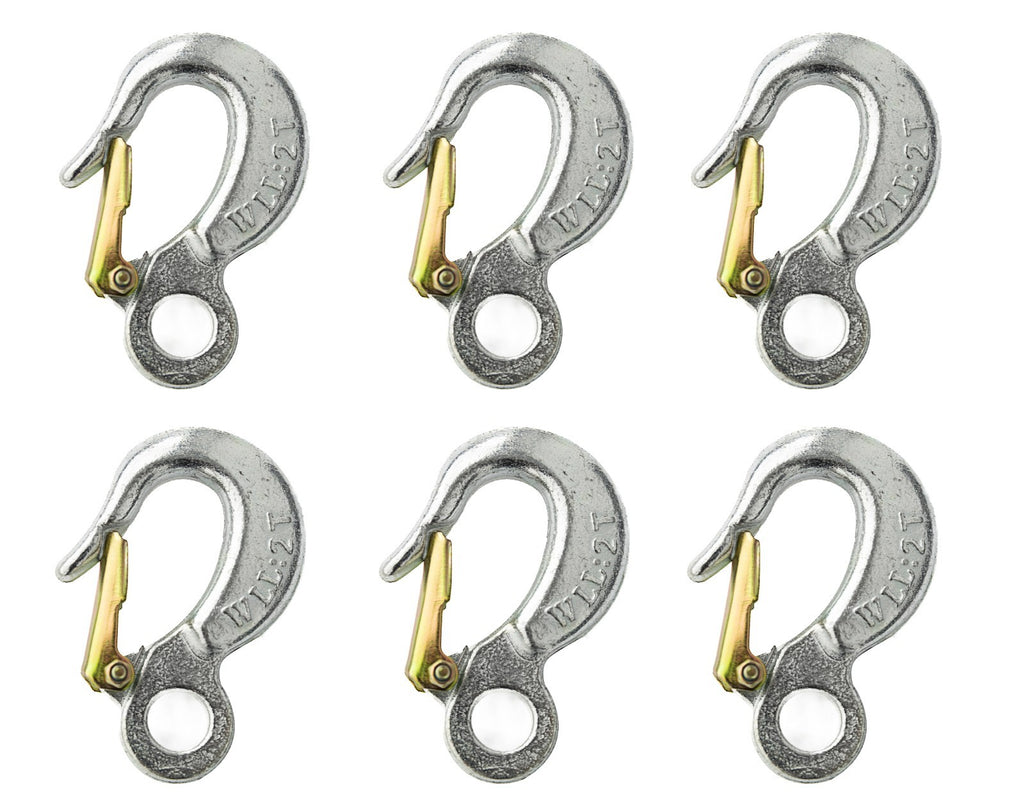 6 pack Sling Hook With Safety Latch  2 Ton WLL New Rigging Pulley Heavy Duty