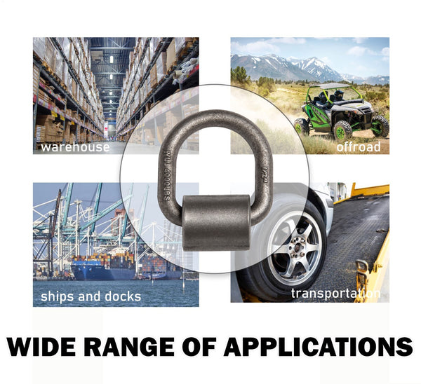 8x Bolt-On D-Ring 1/2" Cargo Strap Tie Down Flatbed Truck Trailer - Foto 2