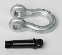 4x 7/8" Bow Shackle D-Ring Zinc Plated w Black 1" Clevis Screw Pin 14000 lbs.