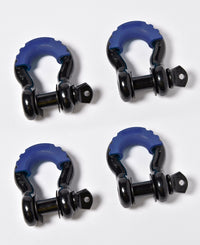 4x Bow Shackles 3/4"+Blue Plastic Anti Noise Vibration Protector Screw Pin 4.75T