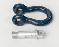 Bow Shackle D-Ring Blue 7/8" w 1" Galvanized Zinc Clevis Screw Pin 14000 lbs