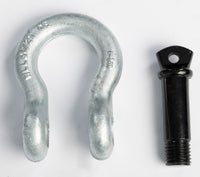 4x 7/8" Bow Shackle D-Ring Zinc Plated w Black 1" Clevis Screw Pin 14000 lbs.