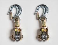 2xWire Rope Pulley Block 3 Ton Swivel Eye Hoist Hook Snatch Sheave Anodized