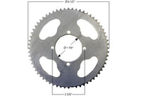 Sprocket Chain Drive 64T T8F 8mm w Axle Axel Shaft Hub Free Wheel 7/8" Adapter