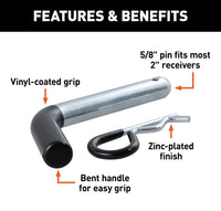 x2 5/8" Trailer Hitch Pin & Clip for 2" Receiver Heavy Duty Tow Towing Capacity