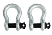 4x 7/8" Bow Shackle D-Ring Zinc Plated w Black 1" Clevis Screw Pin 14000 lbs.