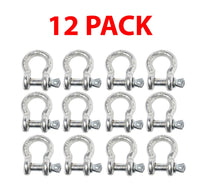 12x 3/8" Bow Shackle D-Ring w Clevis Screw Pin Anchor WLL 1 TON 2200lbs capacity