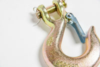 (2) 3/8" G70 Clevis Slip Hooks with Latch Safety Chain Hook Tow Truck Tie Down