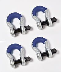 4x Bow Shackles 3/4"+Blue Plastic Anti Noise Vibration Protector Screw Pin 4.75T