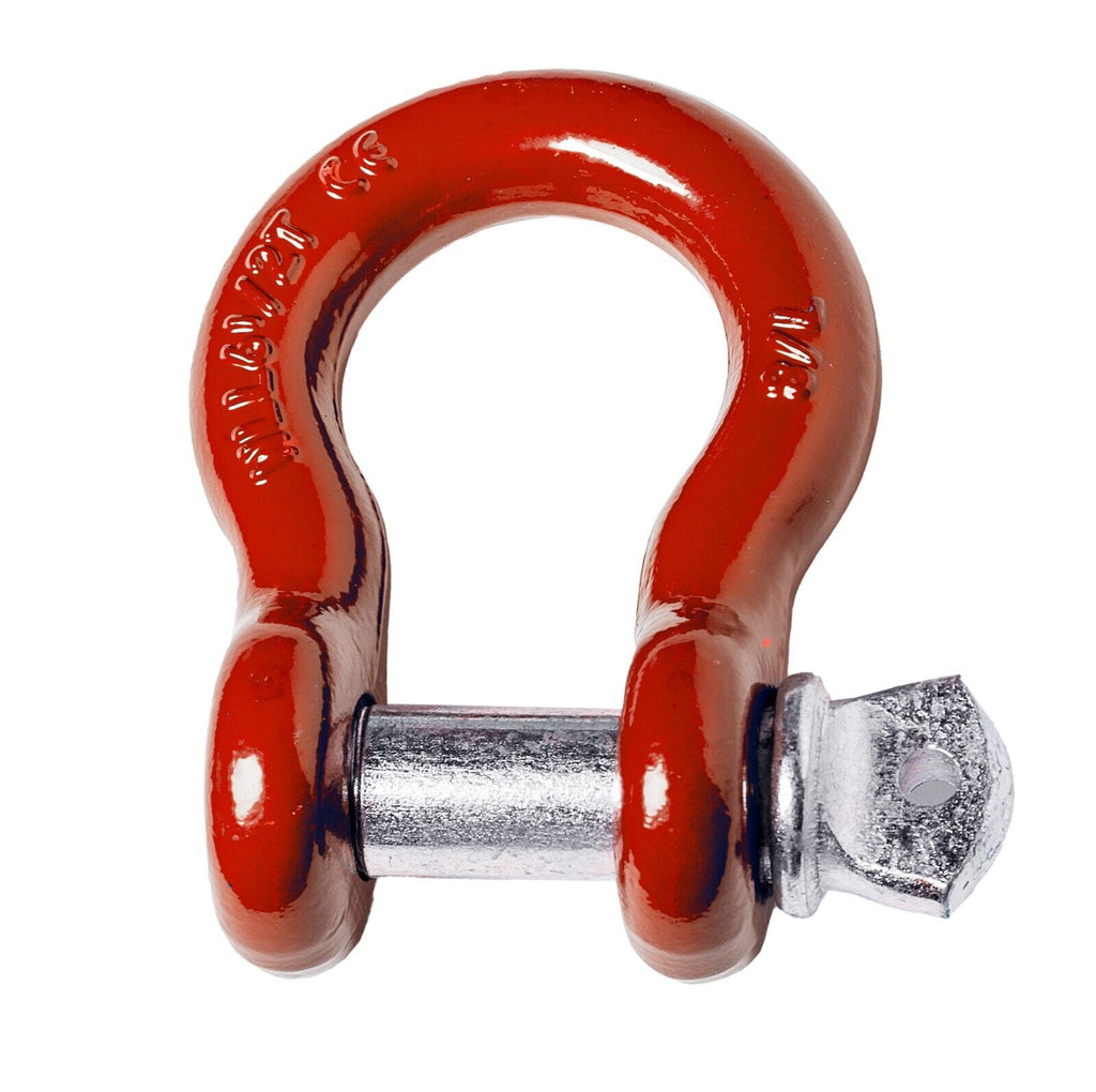 Red 7/8" 6.5T Clevis Screw Pin Anchor Bow Shackle D-Ring Nickel Pin 14000 lbs