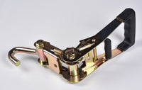 2x Ratchet Rubber Snap Handle 2" Tie Down w J Hook f Race Hauler Tow Truck Strap
