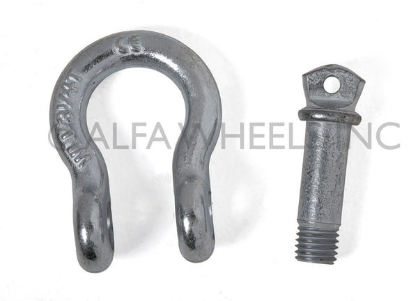 2x 3/8" Bow Shackle D-Ring With Clevis Screw Pin – 1 Ton (2200 Lbs) Capacity, Zinc Plated