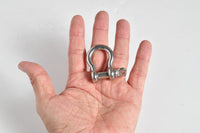 4x 6mm 1/4" Marine Bow Shackle Clevis 316 Stainless Steel Boat Rigging Paracord