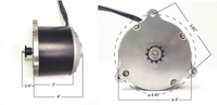 Currie Electric Scooter Motor 900W DC 24V Volt Watt XYD-13 w 11 Tooth #25 Chain