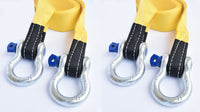 2x 3" 20000lbs 3x10 ft Tow Strap+Blue Pin Bow Shackles winch tree saver recovery