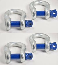 2x 3" 20000lbs 3x10 ft Tow Strap+Blue Pin Bow Shackles winch tree saver recovery