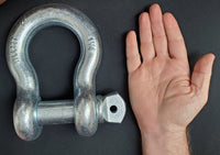2x Bow Shackles 1 1/4" w Screw Clevis Pin Rigging Lift Crane 12Ton 26400lb WLL
