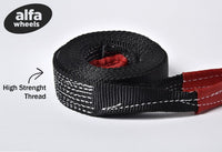2x Tow Strap Winch Off Road Rescue Black 3x20 3" 20000 lbs 9Ton 20 ft for Jeep
