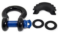 2x Black 3/4" 10500lb DRing Bow Shackle Blue Pin+no noise vibration Reducer Jeep