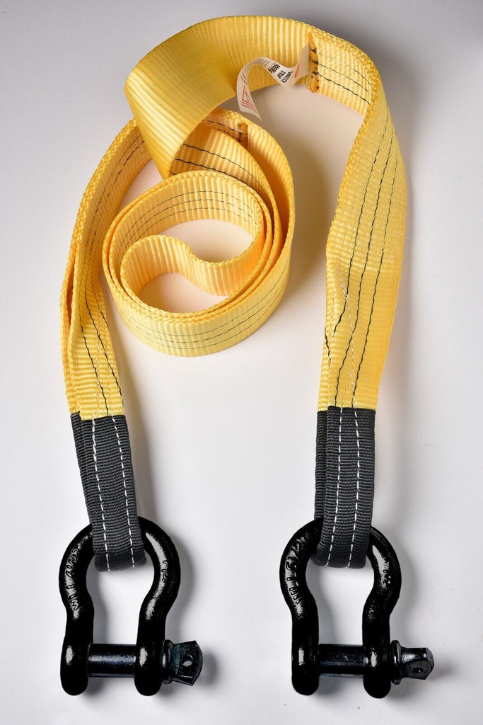 3" 20000lbs 3x10 Tow Strap w D-Ring 10ft tree saver protector offroad recovery