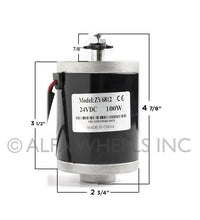 100W Watt 24V DC Brush Electric Motor 25 chain sprocket ZY6812 scooter kids kart