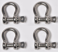 8x Bow Shackle Marine Stainless Steel 3/8" D Clevis Ring 304 Sailboat Rigging