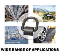 (8) Tie Down 1/2" D Ring Weld-On Flatbed Truck Trailer Ratchet Strap Cargo