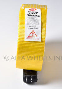 3" x30 ft 20,000 lbs Tow Strap w Black-Galv Bow Shackles winch tree saver snatch
