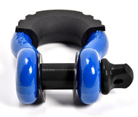 2x Bow Shackle 3/4" BLUE D-Ring 10500 lbs BLACK Pin & no noise vibration Reducer