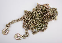 2x 20ft Transport Tow Chain 3/8" Grade G70 Tie Down Binder G7+ End Hooks Rigging