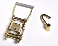 2x Ratchet Snap Handle 2" Tie Down w J Hook f Race Hauler Tow Dolly Truck Strap