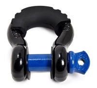 2x Black 3/4" 10500lb DRing Bow Shackle Blue Pin+no noise vibration Reducer Jeep