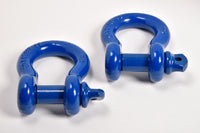 2x Bow Shackles BLUE 3/4" D Ring Screw Pin Jeep CJ Off-Road Anchor Bow 4 3/4TON