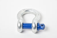 2x Galvanized 3/4" Bow Shackles D Rings Blue Screw 7/8" Pin Jeep CJ  4 3/4 Ton