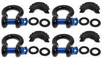 (4) 3/4" BLACK/BLUE D-Ring Bow Shackle 10500lbs Pin & no noise vibration Reducer