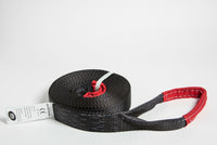 2" 30 ft 14,000 lbs Tow Strap Black  winch sling vehicle recovery 6.5 Ton 2x30