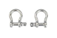 50x 6mm 1/4" Marine Bow Shackle DRing 304 Stainless Steel Boat Rigging Paracord