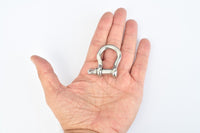 50x 6mm 1/4" Marine Bow Shackle DRing 304 Stainless Steel Boat Rigging Paracord