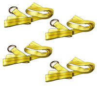 4x 8' Tire Wheel Tie Down Lasso Strap Axle Wrecker Car Hauler Truck Tow Dolly