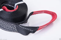 3" 6.5 TON Tow Strap 30ft+Bow Shackles winch sling off-road ATV UTV 4WD recover