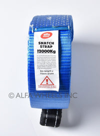 3" 26,000lbs Tow Strap 20 ft off-road snatch recovery w Galvanized Bow Shackles