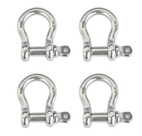 50x 6mm 1/4" Marine Bow Shackle DRing 304 Stainless Steel Boat Rigging Paracord