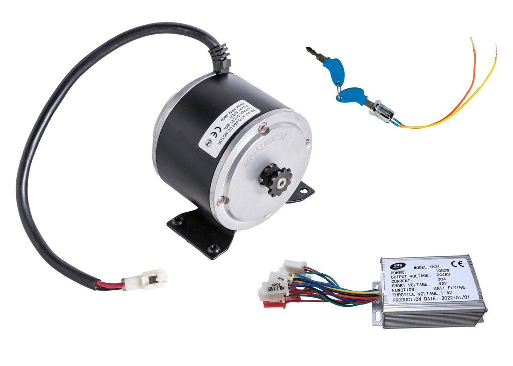 Electric Motor Kit Crazy Cart 500 Watt 48V Over Volt Currie XYD-6B2+Controller