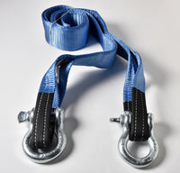 3" 26,000lbs Tow Strap 20 ft off-road snatch recovery w Galvanized Bow Shackles